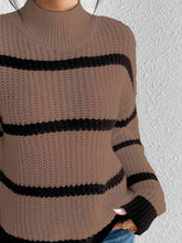 Load image into Gallery viewer, Striped Mock Neck Sweater