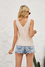 Load image into Gallery viewer, Eyelet V-Neck Sleeveless Knit Top