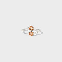 Load image into Gallery viewer, Rose Shape Inlaid Zircon Bypass Ring