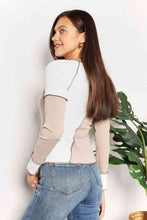 Load image into Gallery viewer, Double Take Color Block Exposed Seam Top