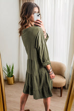 Load image into Gallery viewer, Textured Round Neck Tiered Dress