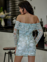 Load image into Gallery viewer, Printed Off-Shoulder Bodycon Dress