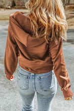 Load image into Gallery viewer, Double Take Half-Zip Thumbhole Sleeve Hoodie