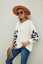 Load image into Gallery viewer, Fuzzy Mixed Print Pullover Sweater