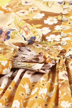 Load image into Gallery viewer, Patchwork Button Front Puff Sleeve Babydoll Dress