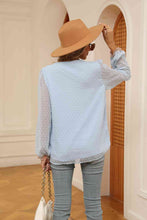 Load image into Gallery viewer, Swiss Dot Contrast V-Neck Blouse