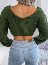 Load image into Gallery viewer, Twisted Front Long Sleeve Cropped Sweater
