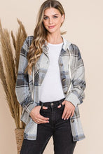Load image into Gallery viewer, Reborn J Plaid Button Up Drawstring Hooded Jacket