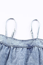Load image into Gallery viewer, Smocked Adjustable Strap Denim Cami