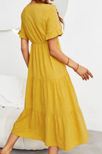 Load image into Gallery viewer, Short Sleeve V-Neck Tiered Dress