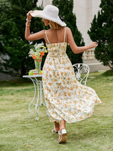 Load image into Gallery viewer, Floral Fake Pearl Button Slit Maxi Dress