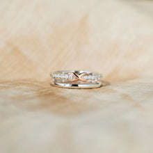 Load image into Gallery viewer, Double-Layered Zircon 925 Sterling Silver Ring