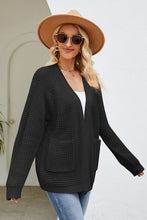 Load image into Gallery viewer, Open Front Raglan Sleeve Pocketed Cardigan