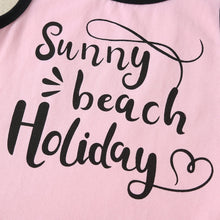 Load image into Gallery viewer, SUNNY BEACH HOLIDAY Graphic Tank and Printed Pom-Pom Trim Shorts Set