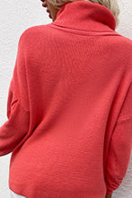 Load image into Gallery viewer, Rib-Knit Lantern Sleeve Turtleneck Sweater