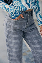 Load image into Gallery viewer, Plaid Wide Leg Jeans