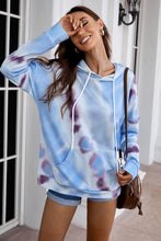 Load image into Gallery viewer, Dropped Sleeve Tie-dye Hoodie with Drawstring