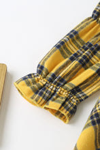 Load image into Gallery viewer, Girls Ruffle Sleeves Plaid Dress