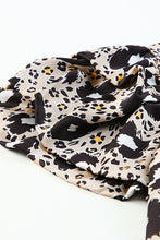 Load image into Gallery viewer, Animal Print Puff Sleeve Round Neck Blouse