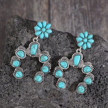 Load image into Gallery viewer, Artificial Turquoise Alloy Dangle Earrings