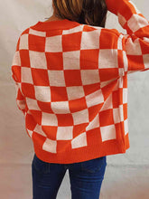 Load image into Gallery viewer, Checkered Open Front Button Up Cardigan