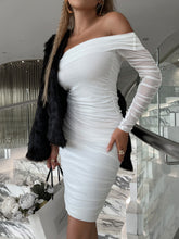 Load image into Gallery viewer, Ruched One-Shoulder Mini Dress