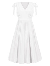 Load image into Gallery viewer, Pleated V-Neck Sleeveless Midi Dress