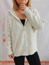 Load image into Gallery viewer, Zip Up Drawstring Long Sleeve Hooded Sweater