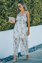 Load image into Gallery viewer, Floral Spaghetti Strap Ruffled Wide Leg Jumpsuit