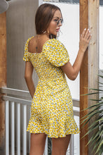 Load image into Gallery viewer, Floral Ruffle Hem Smocked Back Mini Dress