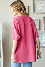 Load image into Gallery viewer, Heimish Full Size Ribbed Half Button Drop Shoulder Top