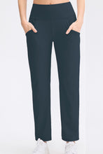 Load image into Gallery viewer, Elastic High Waist Sports Straight Leg Pants