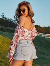 Load image into Gallery viewer, Floral Off-Shoulder Cropped Top