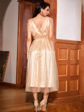 Load image into Gallery viewer, Tie Waist Sleeveless Tulle Dress