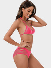 Load image into Gallery viewer, Tie-Back Halter Neck Three-Piece Swim Set