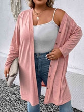 Load image into Gallery viewer, Plus Size Button Down Longline Cardigan