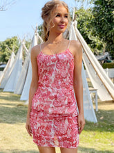 Load image into Gallery viewer, Printed Ruched Zip-Back Cami Dress