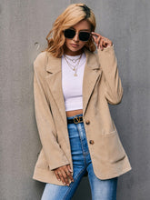 Load image into Gallery viewer, Corduroy Long Sleeve Blazer with Pockets