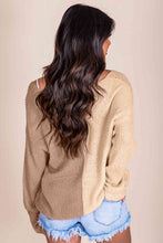 Load image into Gallery viewer, Contrast Color V-Neck Long Sleeve Pullover Sweater
