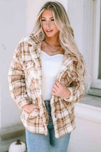 Load image into Gallery viewer, Plaid Collared Neck Jacket