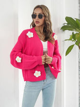 Load image into Gallery viewer, Floral Open Front Long Sleeve Cardigan