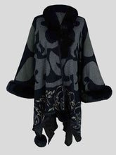 Load image into Gallery viewer, Faux Fur Trim Poncho