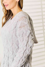 Load image into Gallery viewer, Woven Right Cable-Knit Hooded Sweater