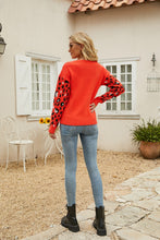 Load image into Gallery viewer, Printed Dropped Shoulder Round Neck Sweater