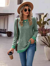 Load image into Gallery viewer, Round Neck Long Sleeve Blouse