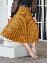 Load image into Gallery viewer, Leopard Print Pleated Midi Skirt