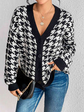 Load image into Gallery viewer, Houndstooth Button Down Cardigan