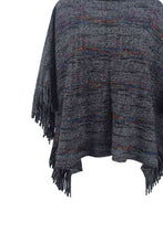 Load image into Gallery viewer, Round Neck Fringe Detail Sleeve Poncho