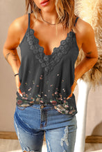 Load image into Gallery viewer, Floral Lace Trim Scalloped Plunge Cami
