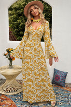 Load image into Gallery viewer, Paisley Print Bell Sleeve V-Neck Maxi Dress